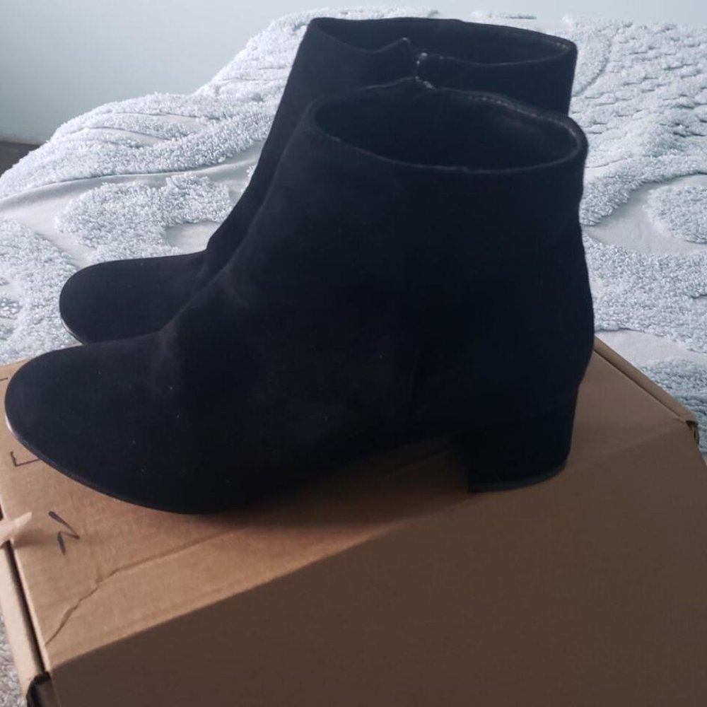 LIURUIJIA Women'a Booties Mid Mid Block Heel Ankle Boots Slip On Side Zippers